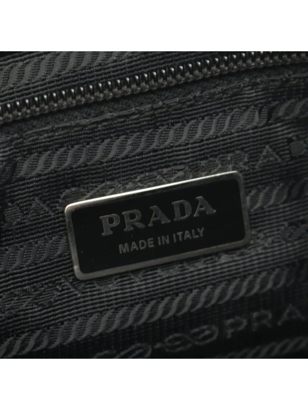 Prada Shoulder Bag Tessuto Saffiano Black Nylon Leather Triangle Logo